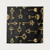 Naadloos patroon met gouden sleutels wandkleed (Voorkant (horizontaal))