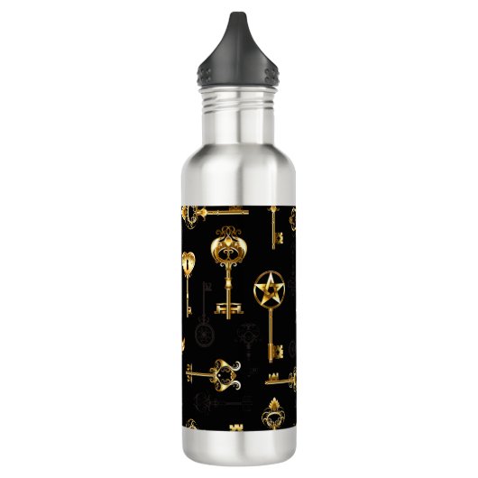 Naadloos patroon met gouden sleutels waterfles  (Links)