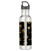 Naadloos patroon met gouden sleutels waterfles  (Achterkant)