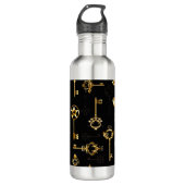 Naadloos patroon met gouden sleutels waterfles  (Voorkant)