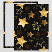 Naadloos patroon met gouden sterren aankondiging (Voorkant / Achterkant)