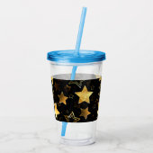 Naadloos patroon met gouden sterren acryl drinkbeker (Achterkant)