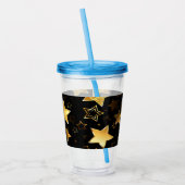 Naadloos patroon met gouden sterren acryl drinkbeker (Links)
