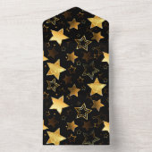 Naadloos patroon met gouden sterren all in one uitnodiging (Binnen)