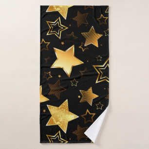 Naadloos patroon met gouden sterren badhanddoek
