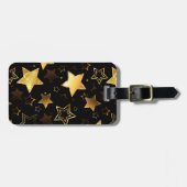 Naadloos patroon met gouden sterren bagagelabel (Voorkant horizontaal)
