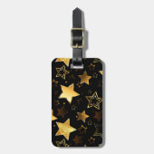 Naadloos patroon met gouden sterren bagagelabel (Voorkant verticaal)