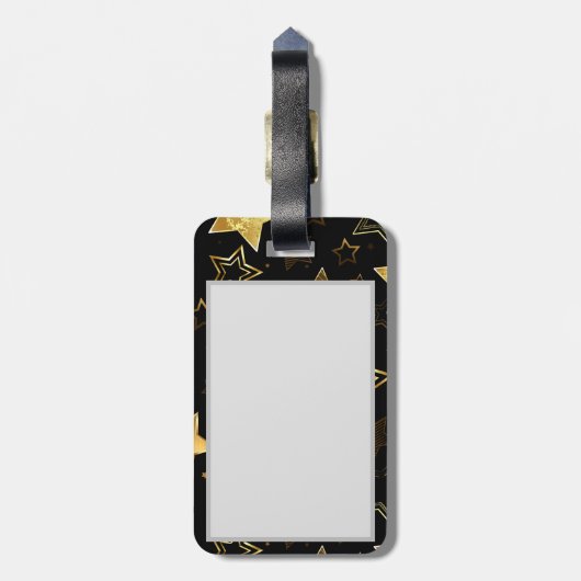 Naadloos patroon met gouden sterren bagagelabel (Achterkant verticaal)
