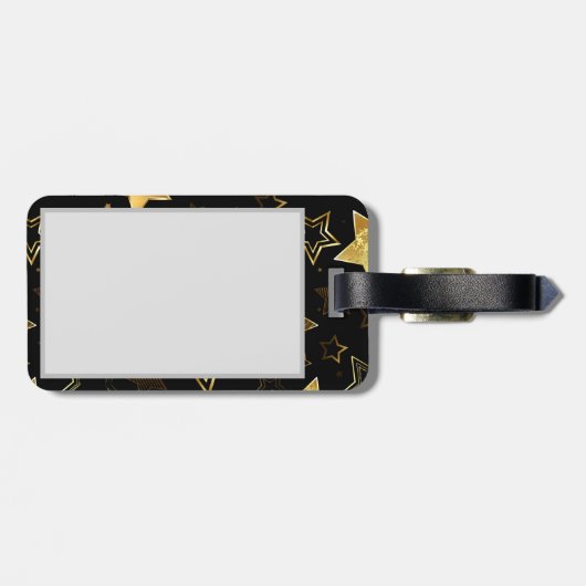 Naadloos patroon met gouden sterren bagagelabel (Achterkant horizontaal)