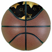 Naadloos patroon met gouden sterren basketbal (Rechts)
