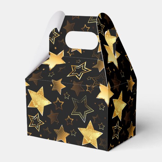 Naadloos patroon met gouden sterren bedankdoosjes (Achterkant)