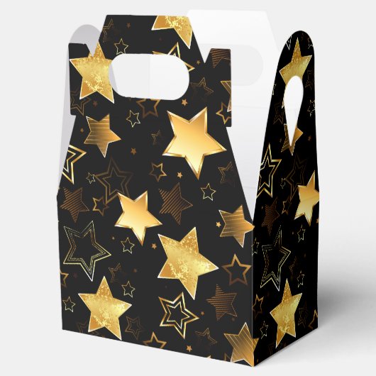 Naadloos patroon met gouden sterren bedankdoosjes (Geopend)