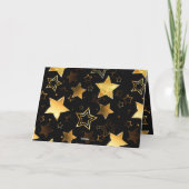 Naadloos patroon met gouden sterren bedankkaart (Achterkant)