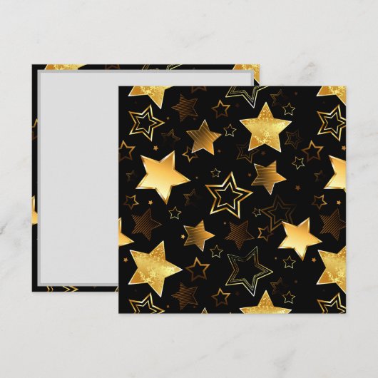 Naadloos patroon met gouden sterren bedankkaart (Voorkant / Achterkant)
