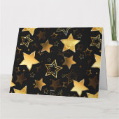 Naadloos patroon met gouden sterren bedankkaart (Achterkant)