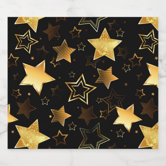 Naadloos patroon met gouden sterren bier etiket (Enkel label)