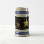 Naadloos patroon met gouden sterren bierpul (Center)