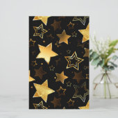 Naadloos patroon met gouden sterren briefpapier (Staand voorkant)