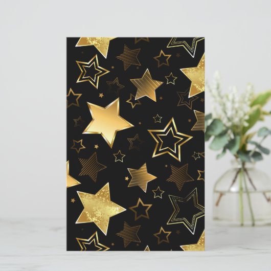 Naadloos patroon met gouden sterren briefpapier (Staand voorkant)