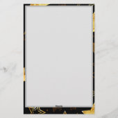 Naadloos patroon met gouden sterren briefpapier (Achterkant)