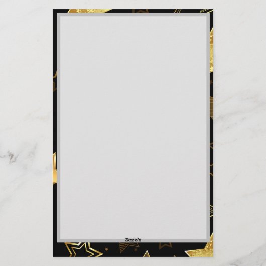 Naadloos patroon met gouden sterren briefpapier (Achterkant)