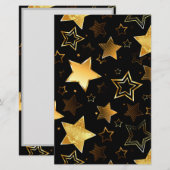 Naadloos patroon met gouden sterren briefpapier (Voorkant / Achterkant)
