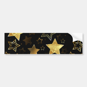 Naadloos patroon met gouden sterren bumpersticker