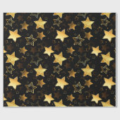 Naadloos patroon met gouden sterren cadeaupapier (Vlak)