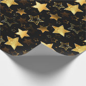 Naadloos patroon met gouden sterren cadeaupapier (Hoek)