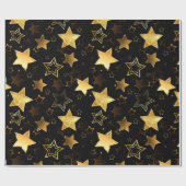 Naadloos patroon met gouden sterren cadeaupapier (Vlak)