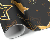 Naadloos patroon met gouden sterren cadeaupapier (Rol Hoek)