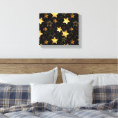 Naadloos patroon met gouden sterren canvas afdruk (Insitu (Slaapkamer))