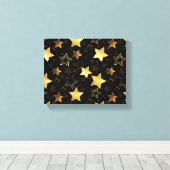 Naadloos patroon met gouden sterren canvas afdruk (Insitu (Houten vloer))
