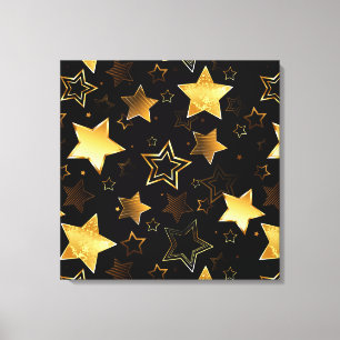Naadloos patroon met gouden sterren canvas afdruk