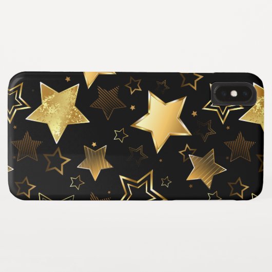 Naadloos patroon met gouden sterren Case-Mate iPhone case (Achterkant (horizontaal))