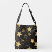 Naadloos patroon met gouden sterren crossbody tas (Achterkant)