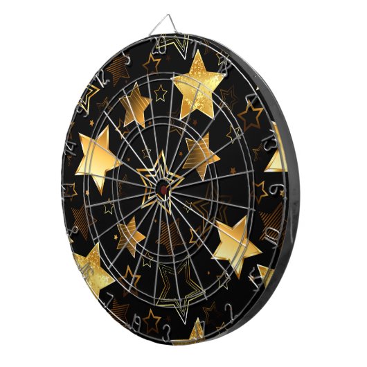 Naadloos patroon met gouden sterren dartbord (Voorkant Rechts)