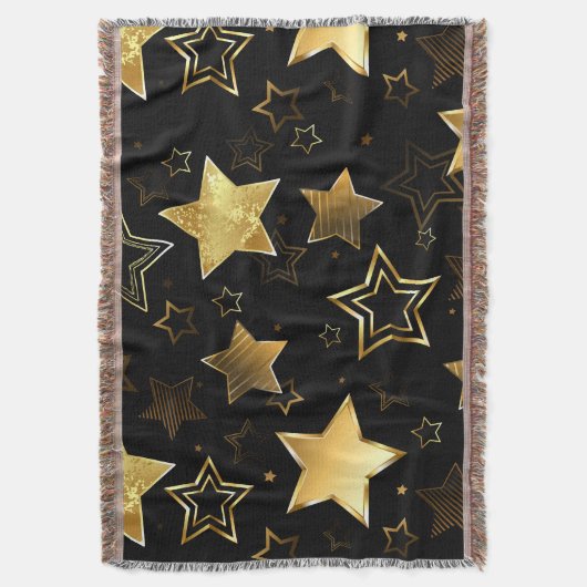 Naadloos patroon met gouden sterren deken (Voorkant Verticaal)