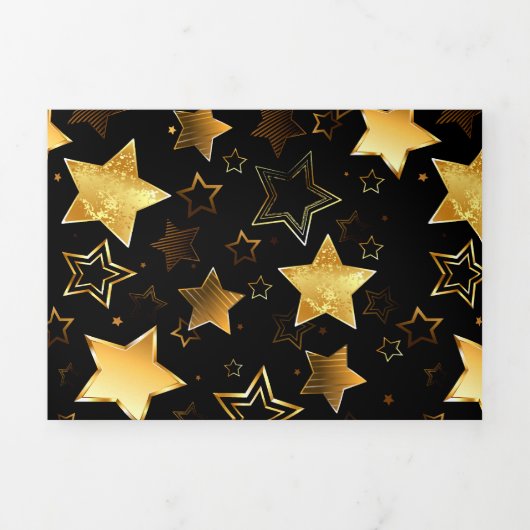 Naadloos patroon met gouden sterren drieluik aankondiging (Cover)