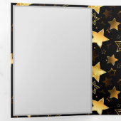 Naadloos patroon met gouden sterren drieluik kaart (Binnenzijde eerst)