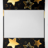 Naadloos patroon met gouden sterren drieluik kaart (Binnenkant midden)