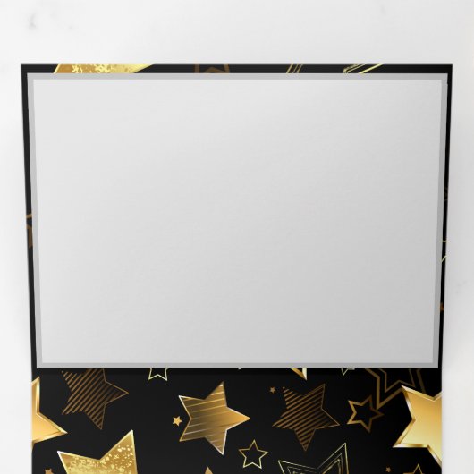 Naadloos patroon met gouden sterren drieluik uitnodiging (Binnenzijde eerst)