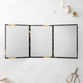 Naadloos patroon met gouden sterren drieluik uitnodiging (Binnen)