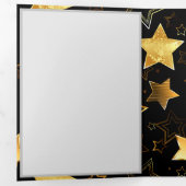 Naadloos patroon met gouden sterren drieluik uitnodiging (Binnenzijde eerst)