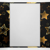 Naadloos patroon met gouden sterren drieluik uitnodiging (Binnenkant midden)