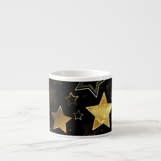 Naadloos patroon met gouden sterren espresso kop (Voorkant)
