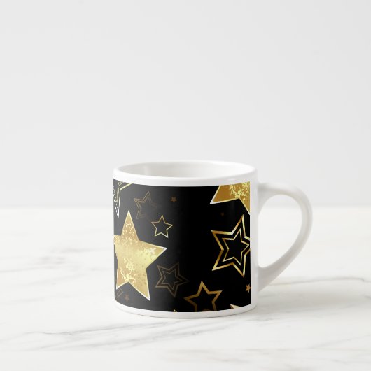 Naadloos patroon met gouden sterren espresso kop (Rechts)