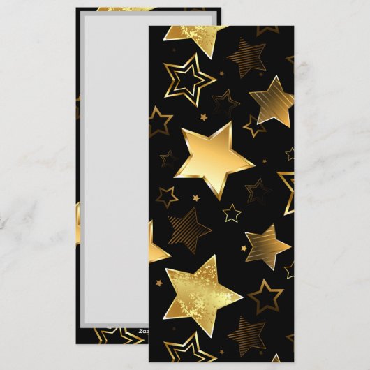 Naadloos patroon met gouden sterren feestdagenkaart (Voorkant / Achterkant)