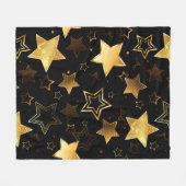 Naadloos patroon met gouden sterren fleece deken (Voorkant (Horizontaal))