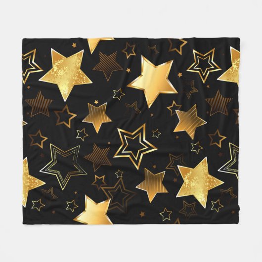 Naadloos patroon met gouden sterren fleece deken (Voorkant (Horizontaal))